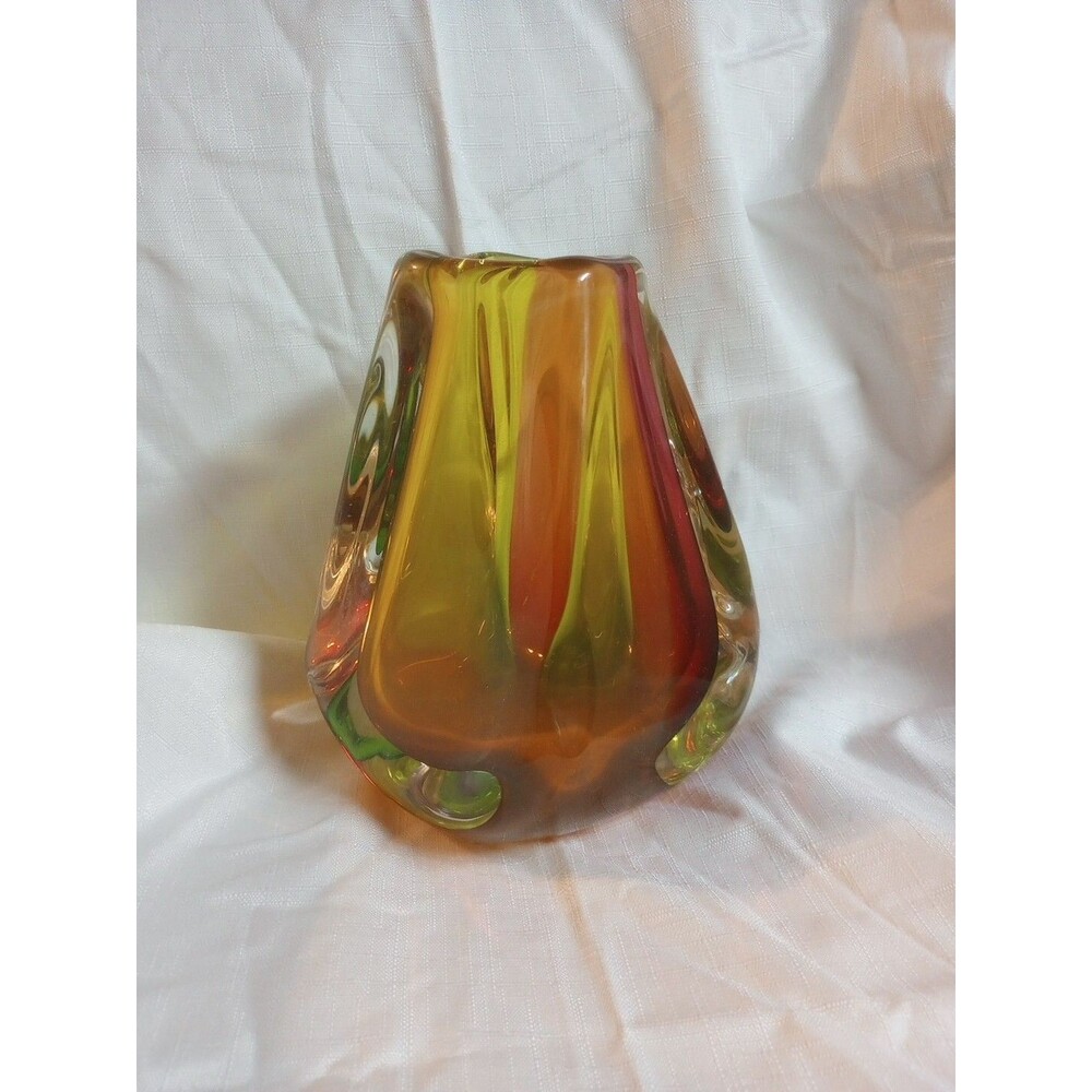 Paul Harrie Art Glass Vase, Sunrise River Series, Handblown, Signed